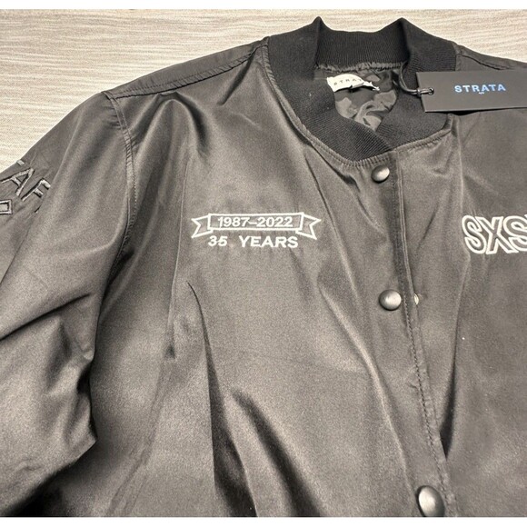 Strata Black SXSW Austin TX 35 Years Staff Snap Lightweight Jacket Size XL NWT - Picture 2 of 7